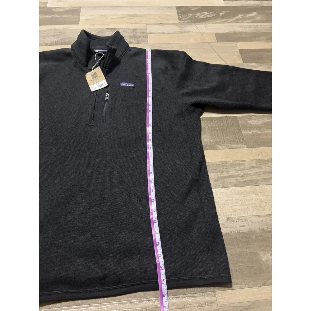 NWT Patagonia Mens XL Better Sweater Quarter Zip Black Logo Outdoor Fleece